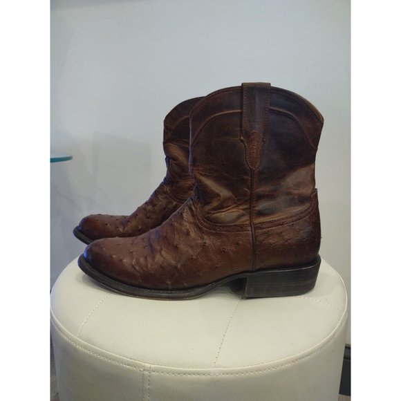 Free Bird Western Mens Freebird Genuine Ostrich brown Boots 13 EUC DESPERADO - Picture 13 of 13